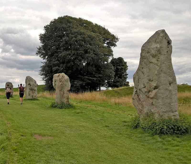 Row of large standing stones.